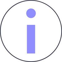A purple and blue i icon in a circle vector