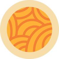 A circular orange and white pattern with a wavy pattern vector