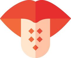 A red mushroom with a heart on it vector