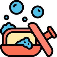 A soap dispenser with soap and bubbles vector
