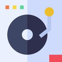 A flat icon of a turntable with a yellow ball vector