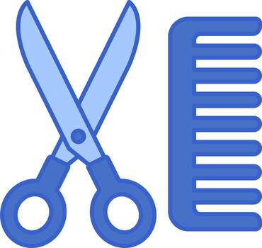 A pair of scissors and a comb are next to each other vector