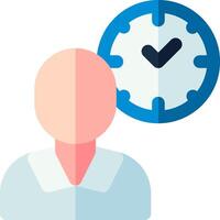 A person is standing in front of a clock vector