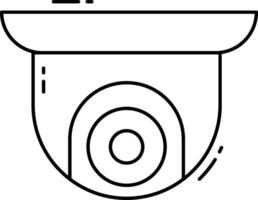 A black and white drawing of a security camera vector