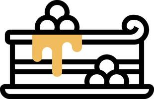 Cake icon with a piece of cake on top vector