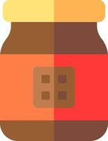 A jar of peanut butter with a brown lid vector