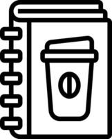 A notebook with a cup of coffee in it vector