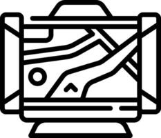 A black and white image of a computer monitor vector