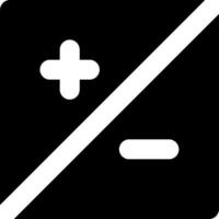 A black and white icon of a calculator vector