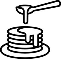 Pancakes with syrup and spoon icon vector