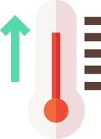 A thermometer is shown with arrows pointing up and down vector