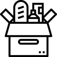 A box with a variety of items inside it vector
