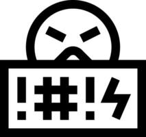 A black and white image of a face with the word f in front of it vector