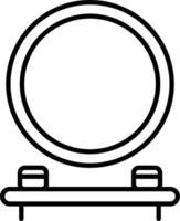 A black and white drawing of a mirror vector