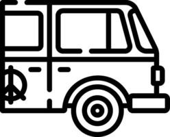 A black and white drawing of a van vector