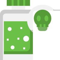 A bottle with a skull and a green liquid vector