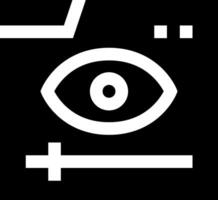 A black and white image of an eye and cross vector