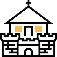 A castle with a cross on top of it vector