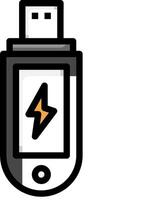 A black and white image of a phone with a lightning bolt on it vector