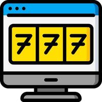 A computer screen with a seven dollar sign on it vector