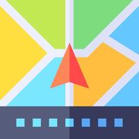 The map app icon with a red arrow pointing to the left vector