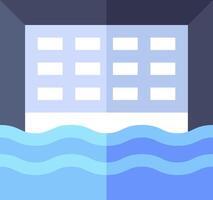 A building in the water with a window vector