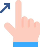 A hand with a finger pointing up and an arrow pointing down vector