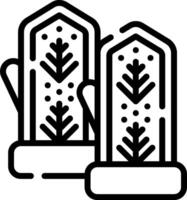 A pair of mittens with a tree on them vector