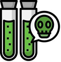 Two test tubes with a skull and a speech bubble vector