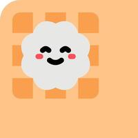 A white cloud with a smiley face on it vector