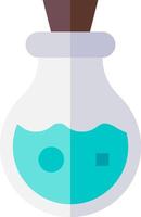 A flat icon of a flask with liquid inside vector