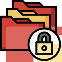 File folder icon with lock vector