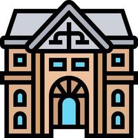 A building with a cross on the front door vector