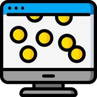 A computer screen with yellow circles on it vector
