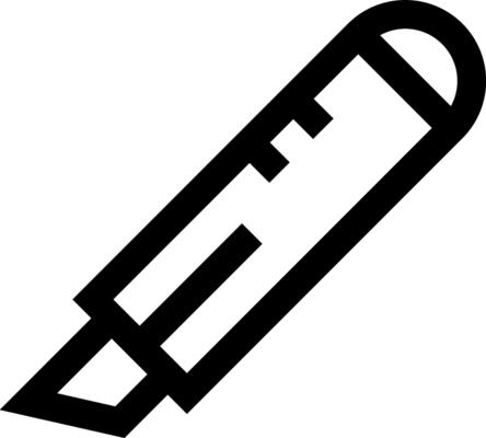 A black and white pen icon on a white background