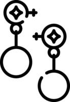 Two earrings with a circle in the middle vector