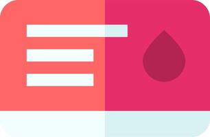 A pink and white square with a drop of blood vector
