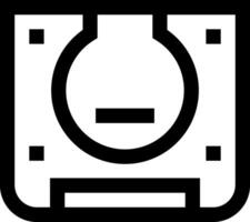A black and white square icon of a computer vector