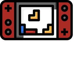 A red nintendo switch game controller with a puzzle vector