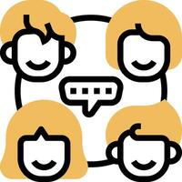 A group of people with a speech bubble vector