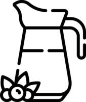 A pitcher with a cup of juice and a leaf vector