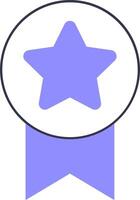 A star icon with a ribbon around it vector