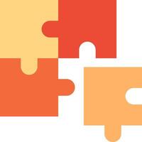 A puzzle piece with four pieces in different colors vector