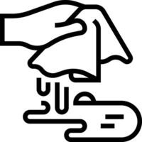 A hand is holding a towel and wiping it off vector