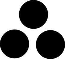 Three black circles with three different sizes vector