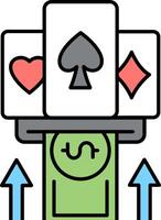 A card game with a stack of money and a card vector
