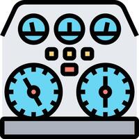 A clock with three different clocks on it vector