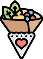 A basket with a heart and a bunch of candy vector