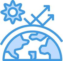 The earth is surrounded by a sun and arrows vector