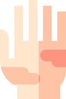 A hand with a red and pink hand vector